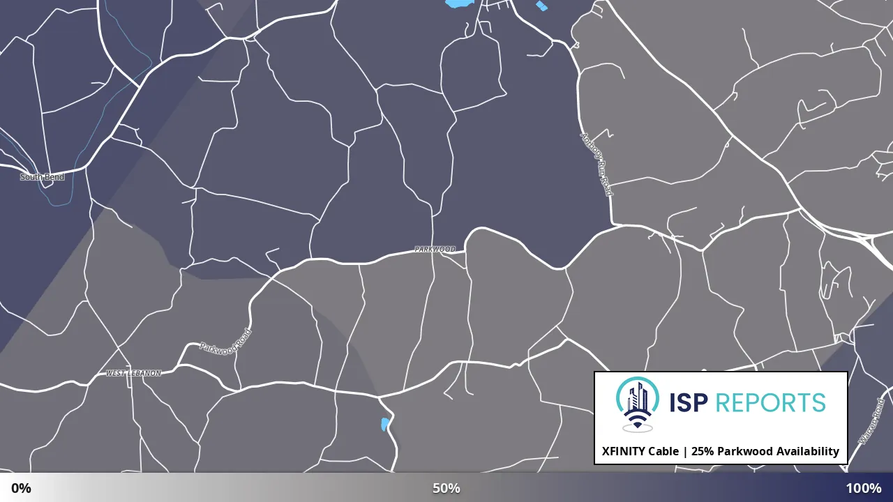 Parkwood, PA map of internet availability