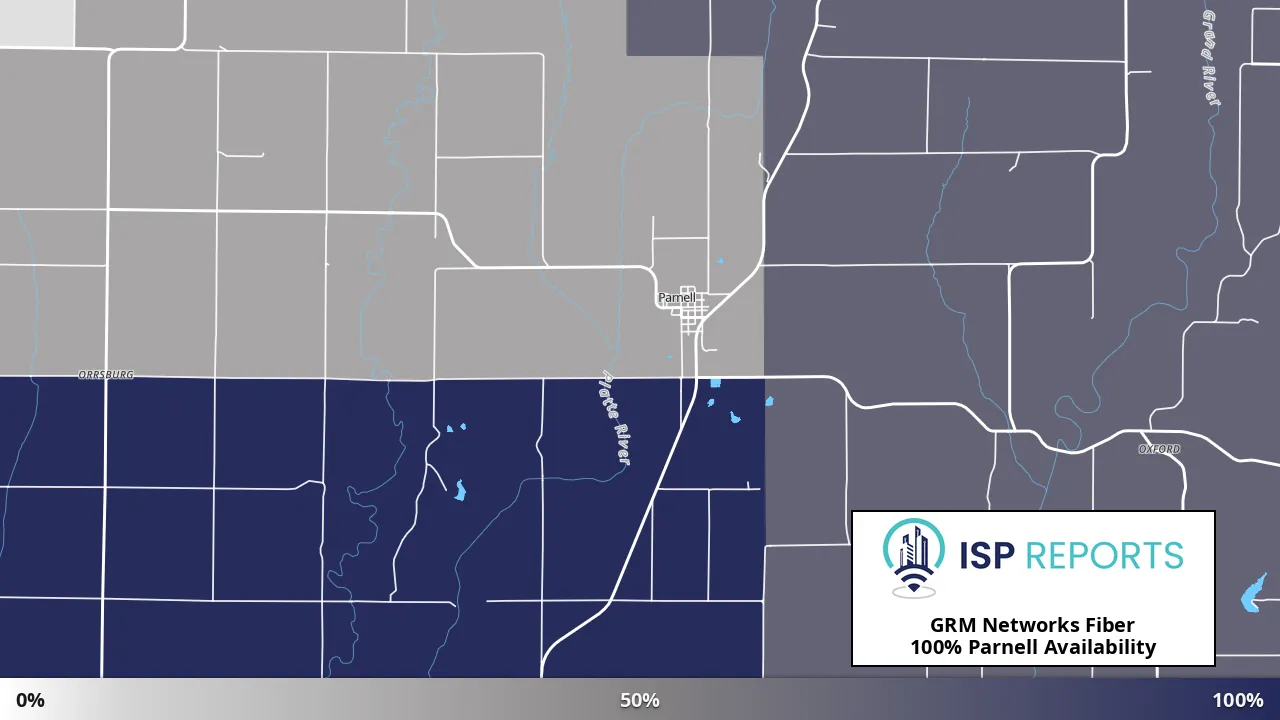 Parnell, MO map of internet availability