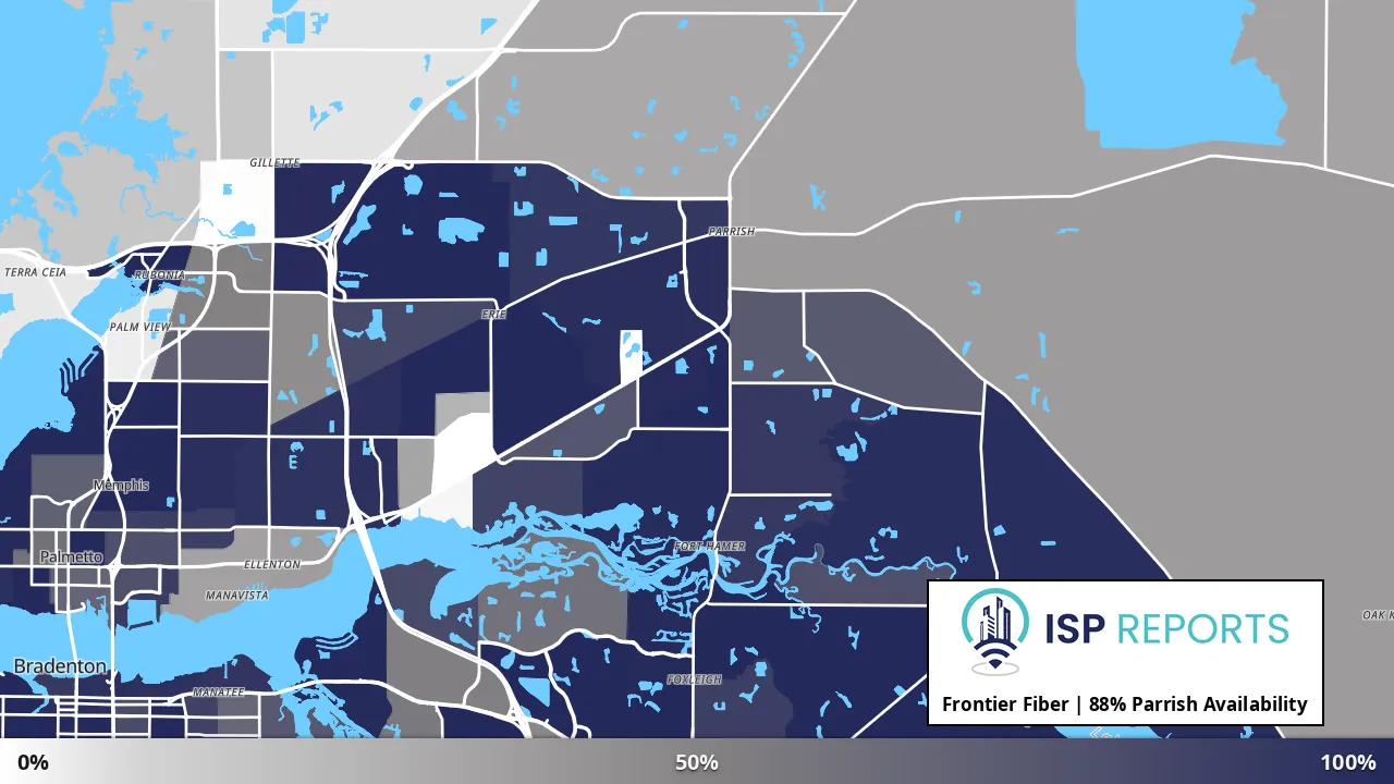 Parrish, FL map of internet availability