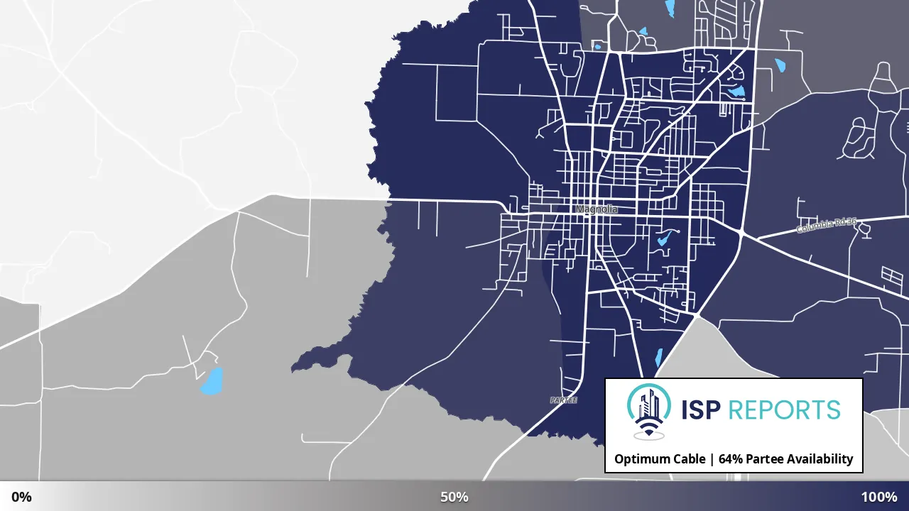 Partee, AR map of internet availability