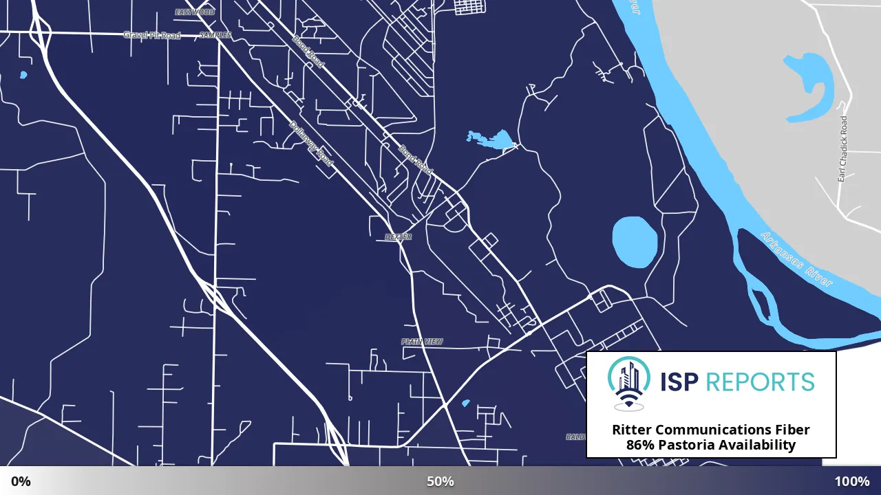 Pastoria, AR map of internet availability