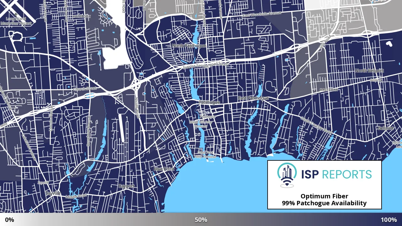 Patchogue, NY map of internet availability
