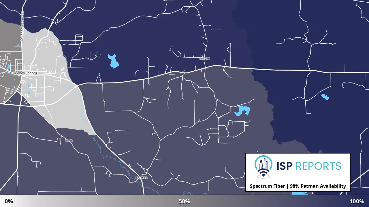 Patman, TX map of internet availability