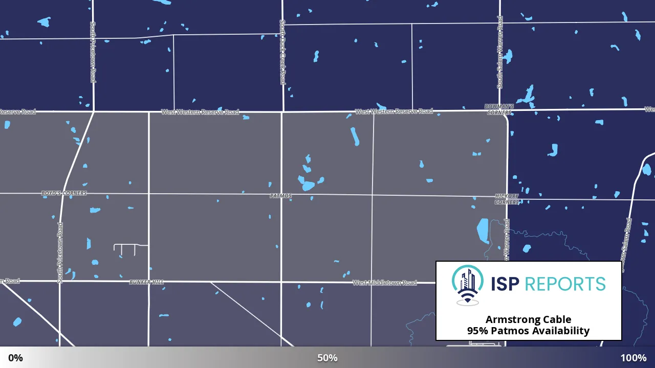 Patmos, OH map of internet availability