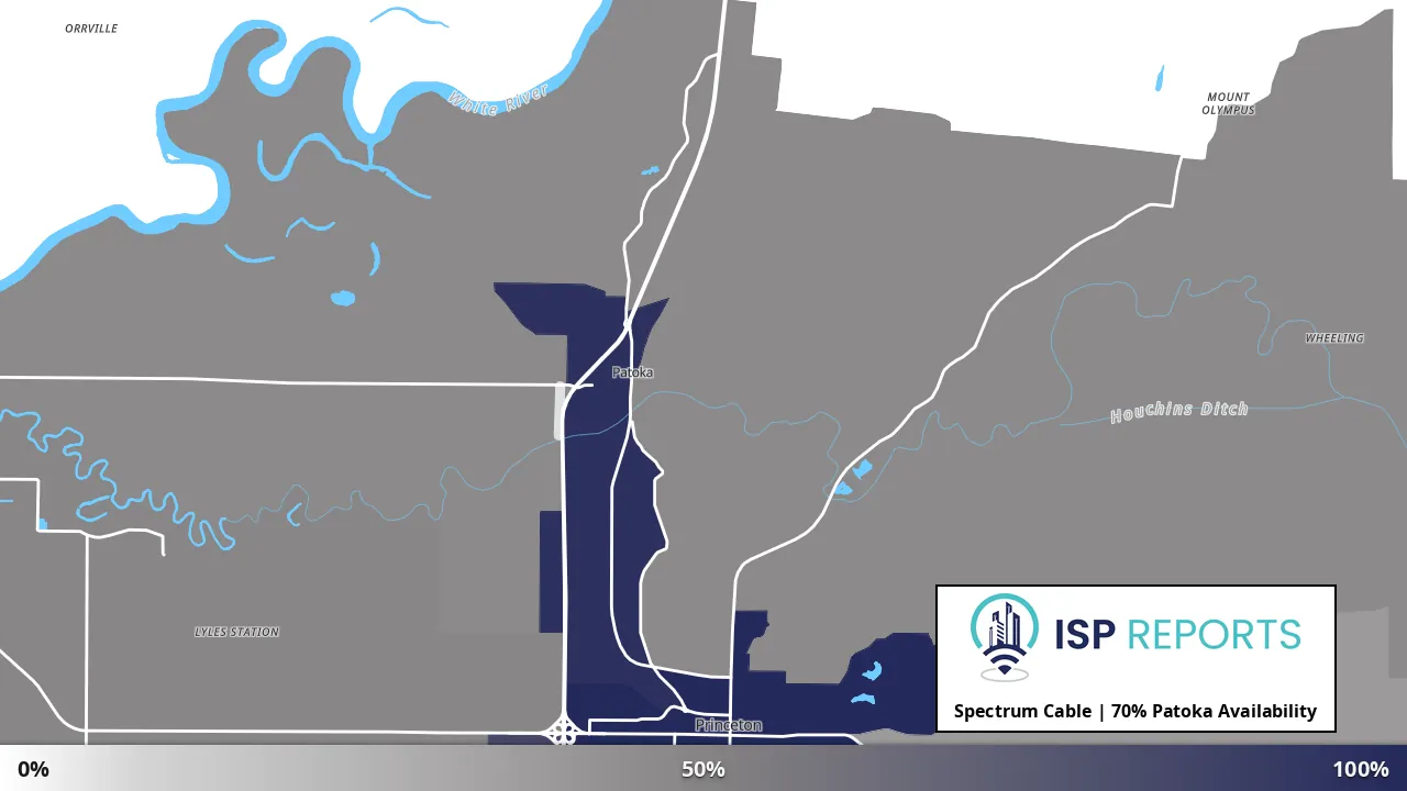 Patoka, IN map of internet availability