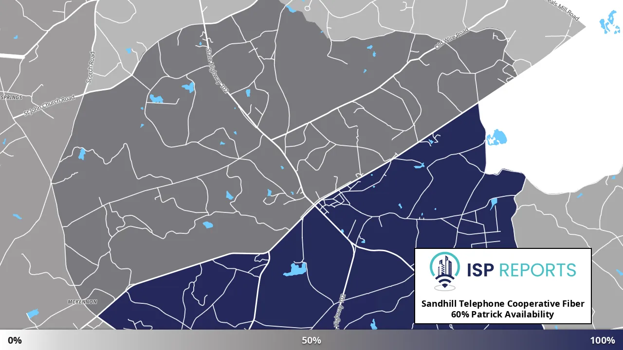 Patrick, SC map of internet availability