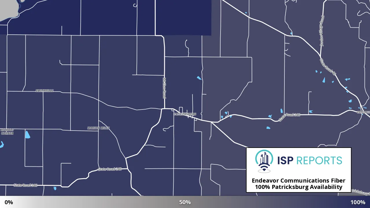 Patricksburg, IN map of internet availability