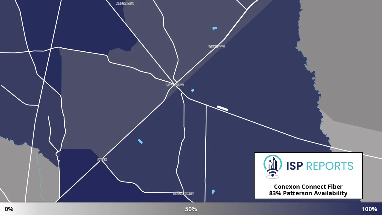 Patterson, GA map of internet availability