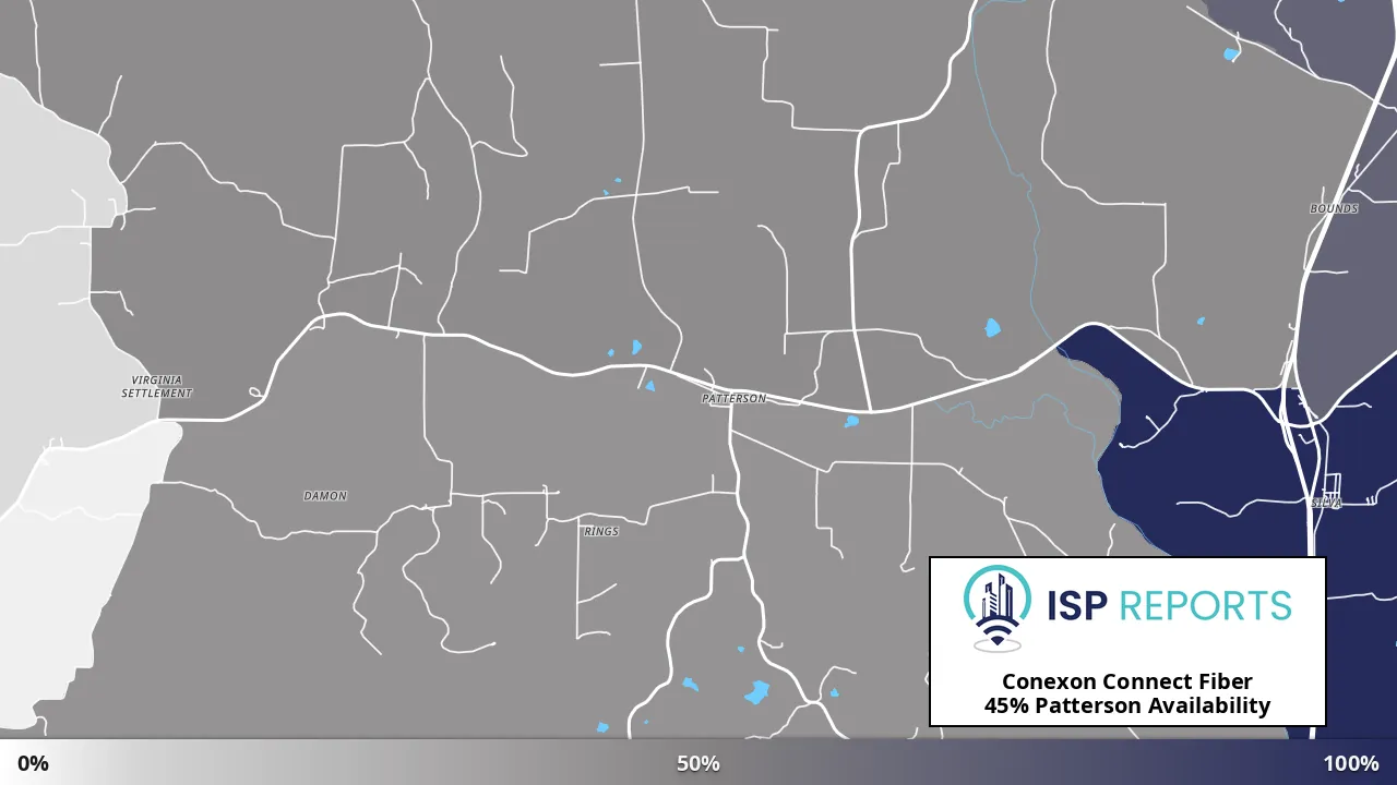 Patterson, MO map of internet availability