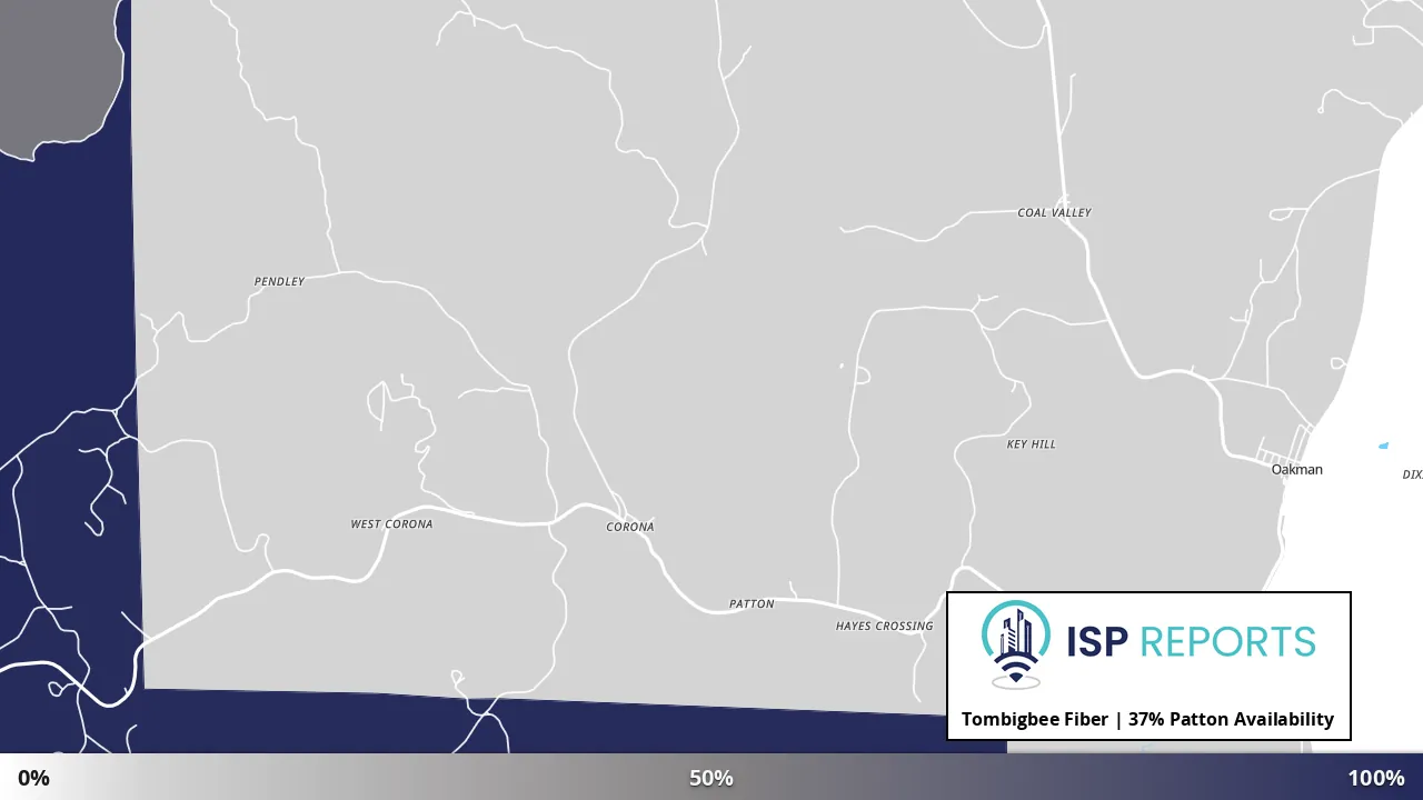Patton, AL map of internet availability