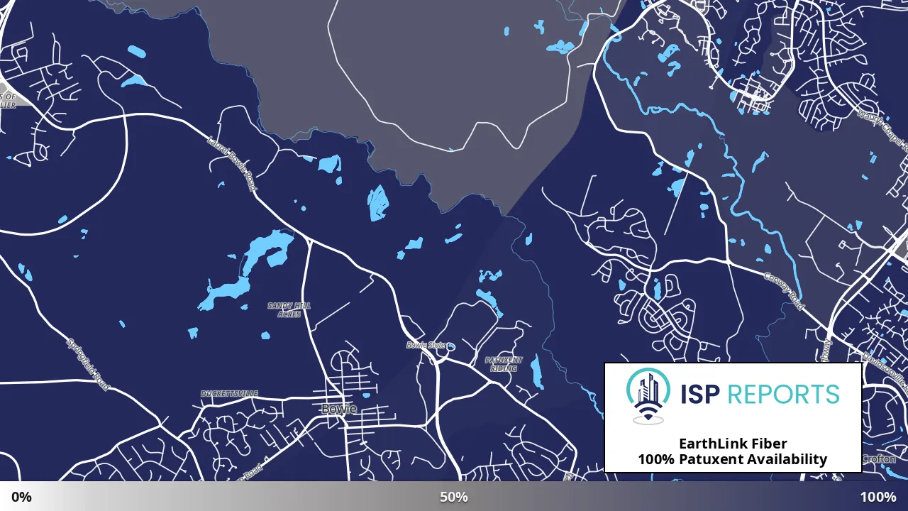 Patuxent, MD map of internet availability