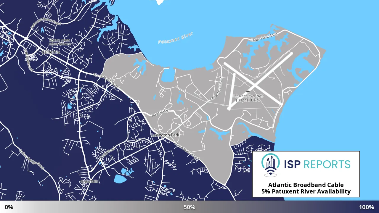 Patuxent River, MD map of internet availability
