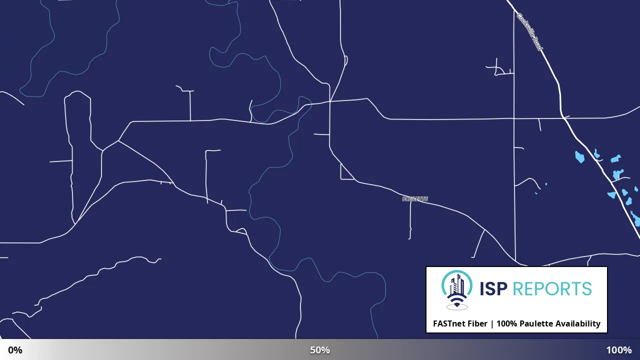 Paulette, MS map of internet availability