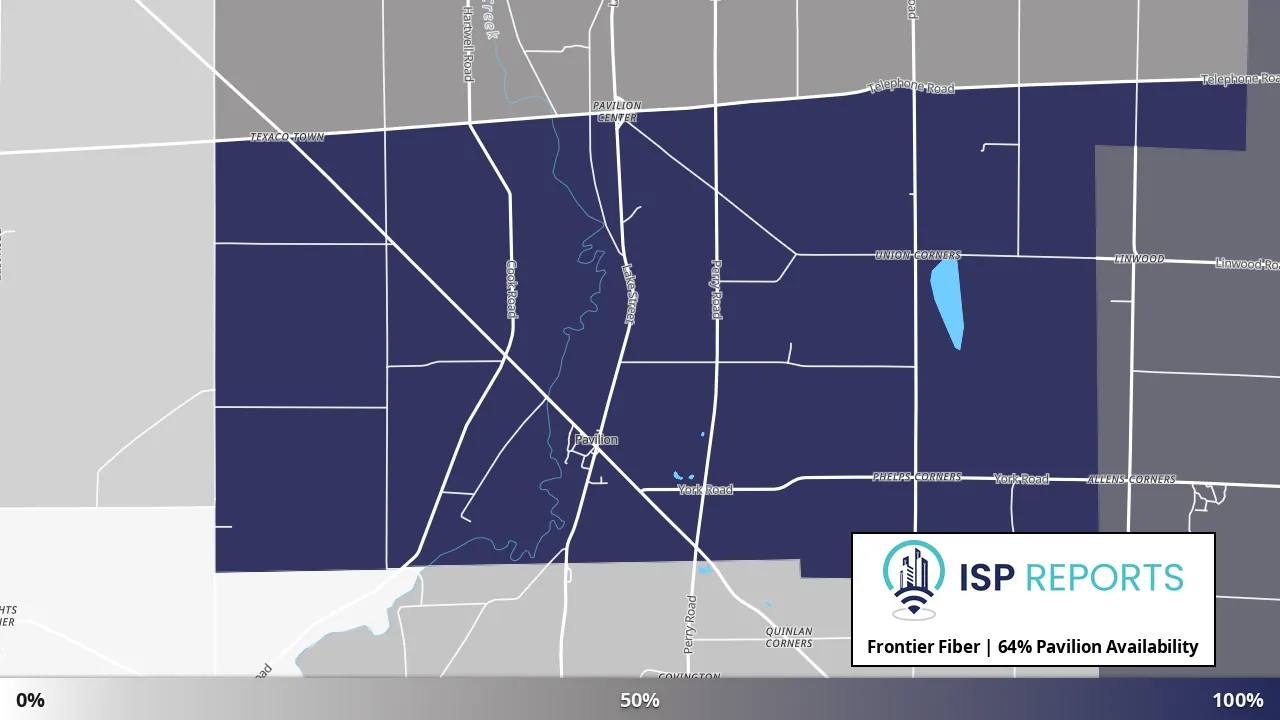 Pavilion, NY map of internet availability
