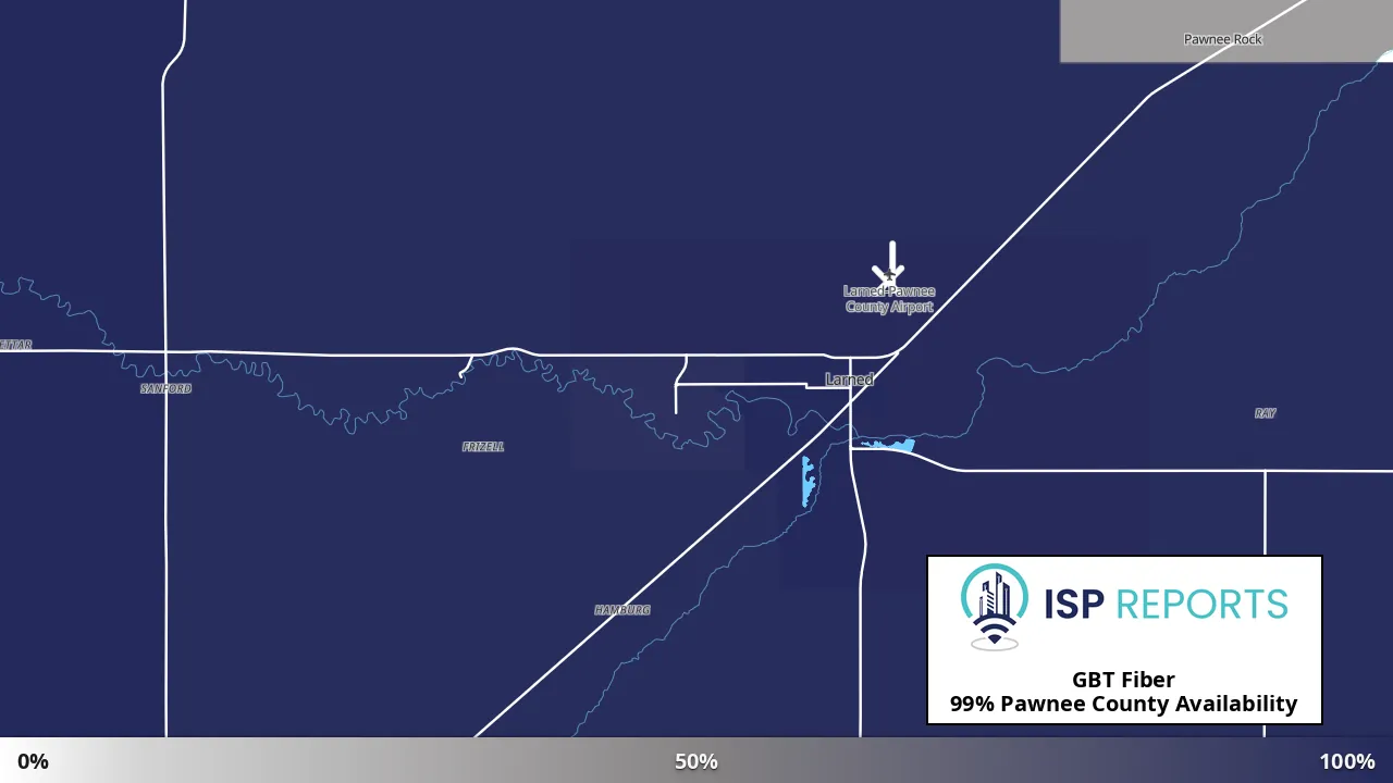 Pawnee County, KS map of internet availability