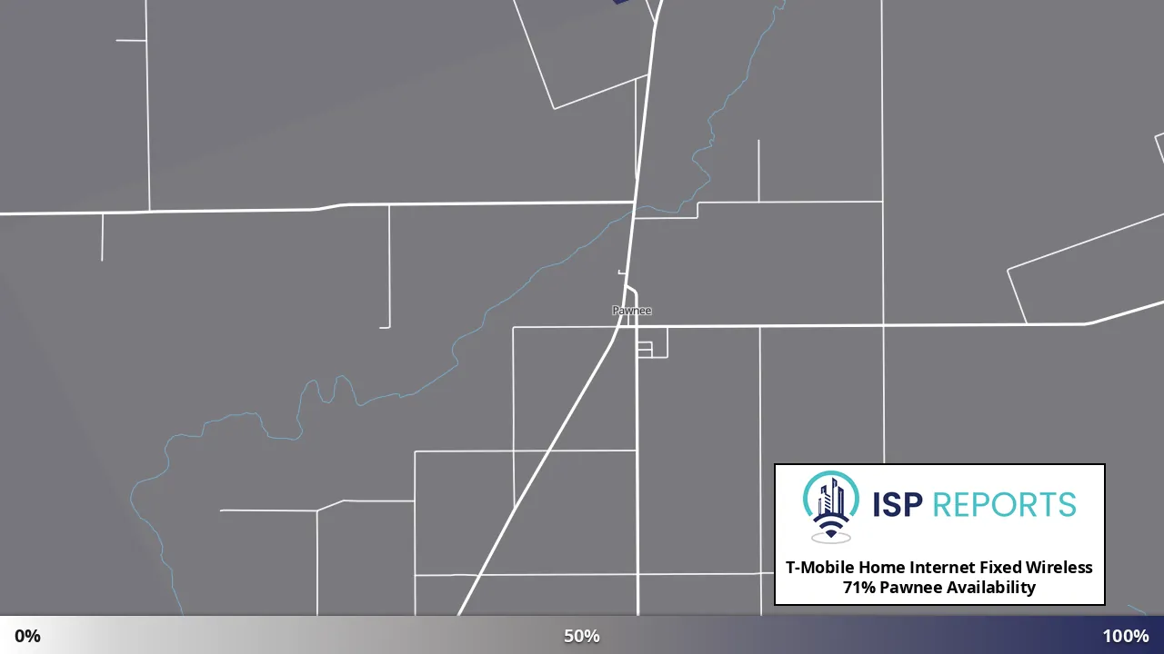 Pawnee, TX map of internet availability