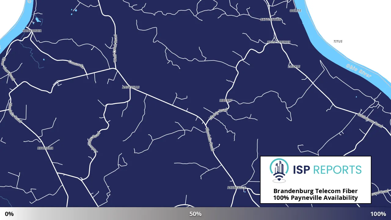 Payneville, KY map of internet availability