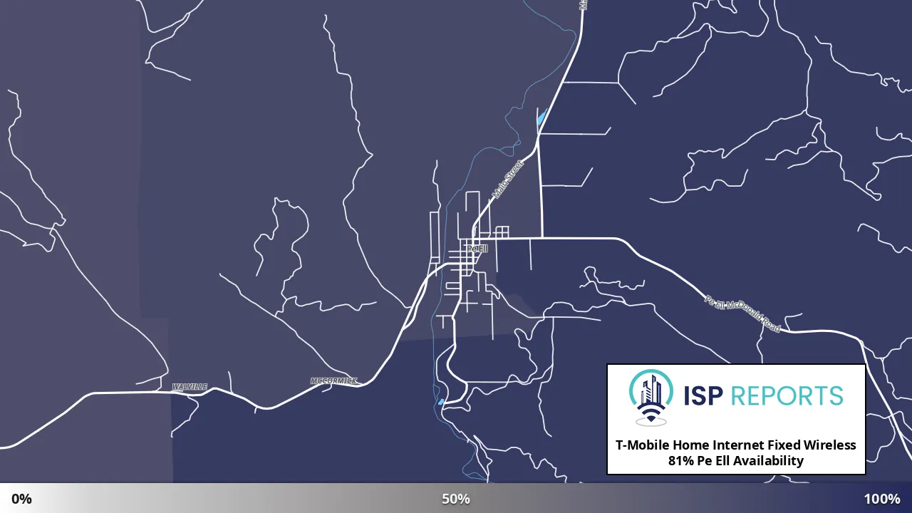 Pe Ell, WA map of internet availability