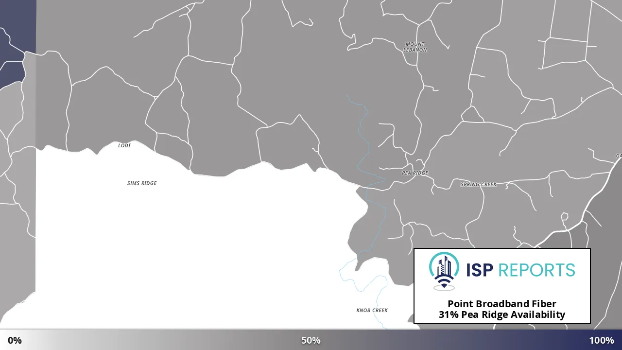 Pea Ridge, TN map of internet availability