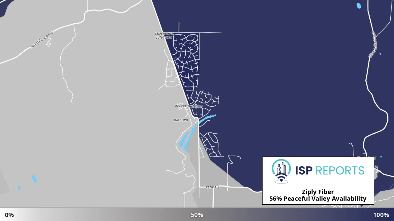 Peaceful Valley, WA map of internet availability