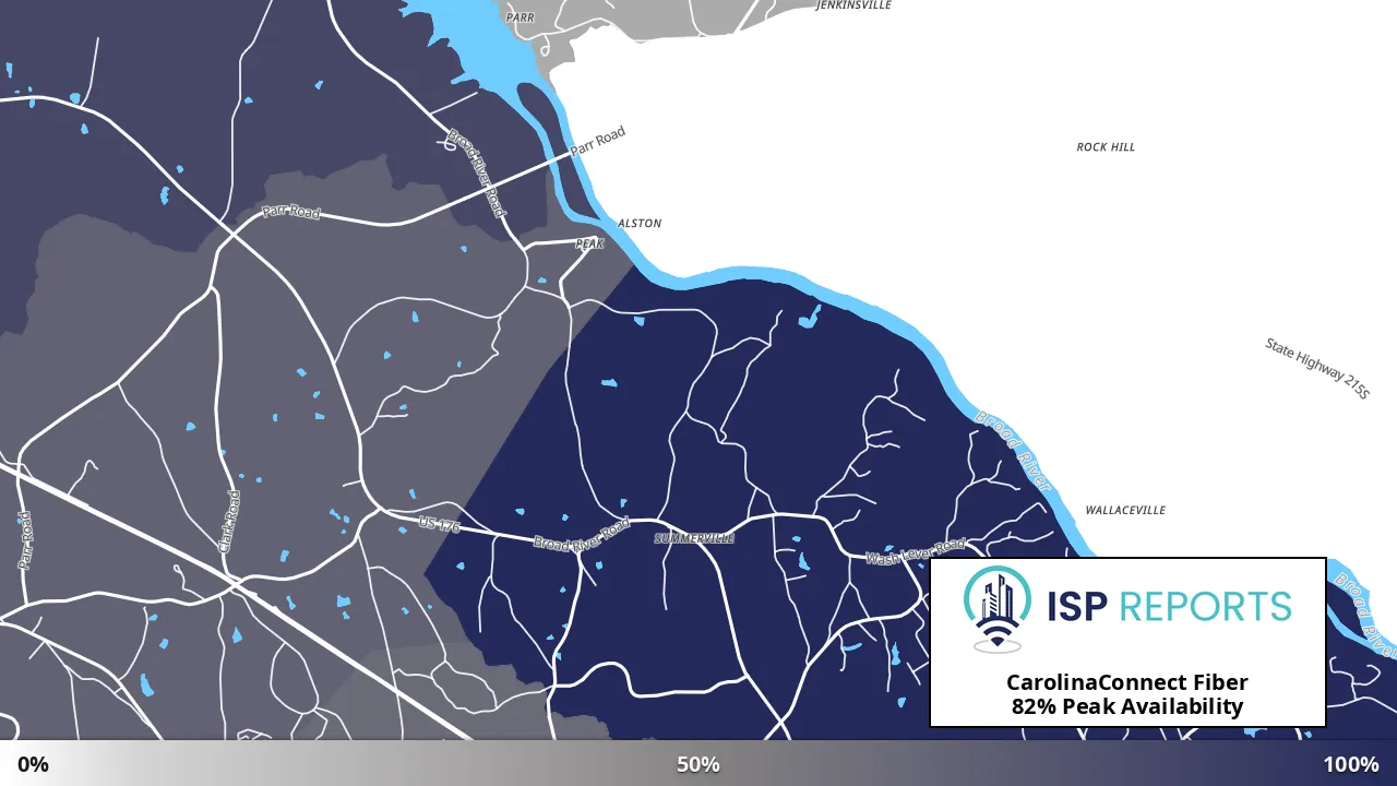 Peak, SC map of internet availability
