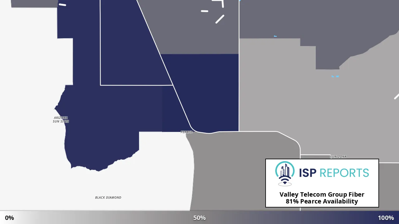 Pearce, AZ map of internet availability