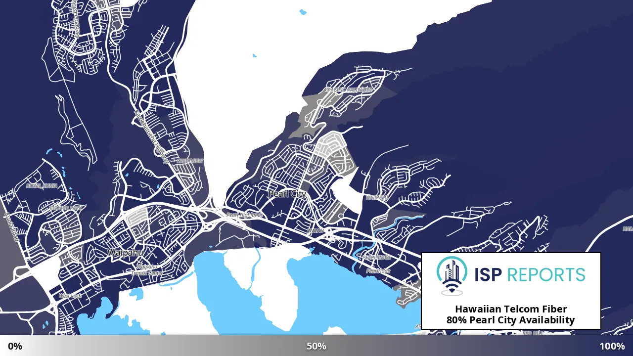 Pearl City, HI map of internet availability