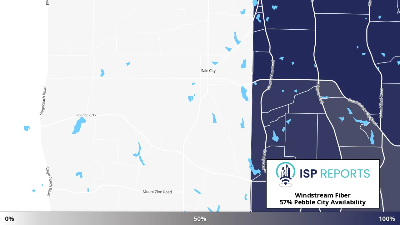 Pebble City, GA map of internet availability