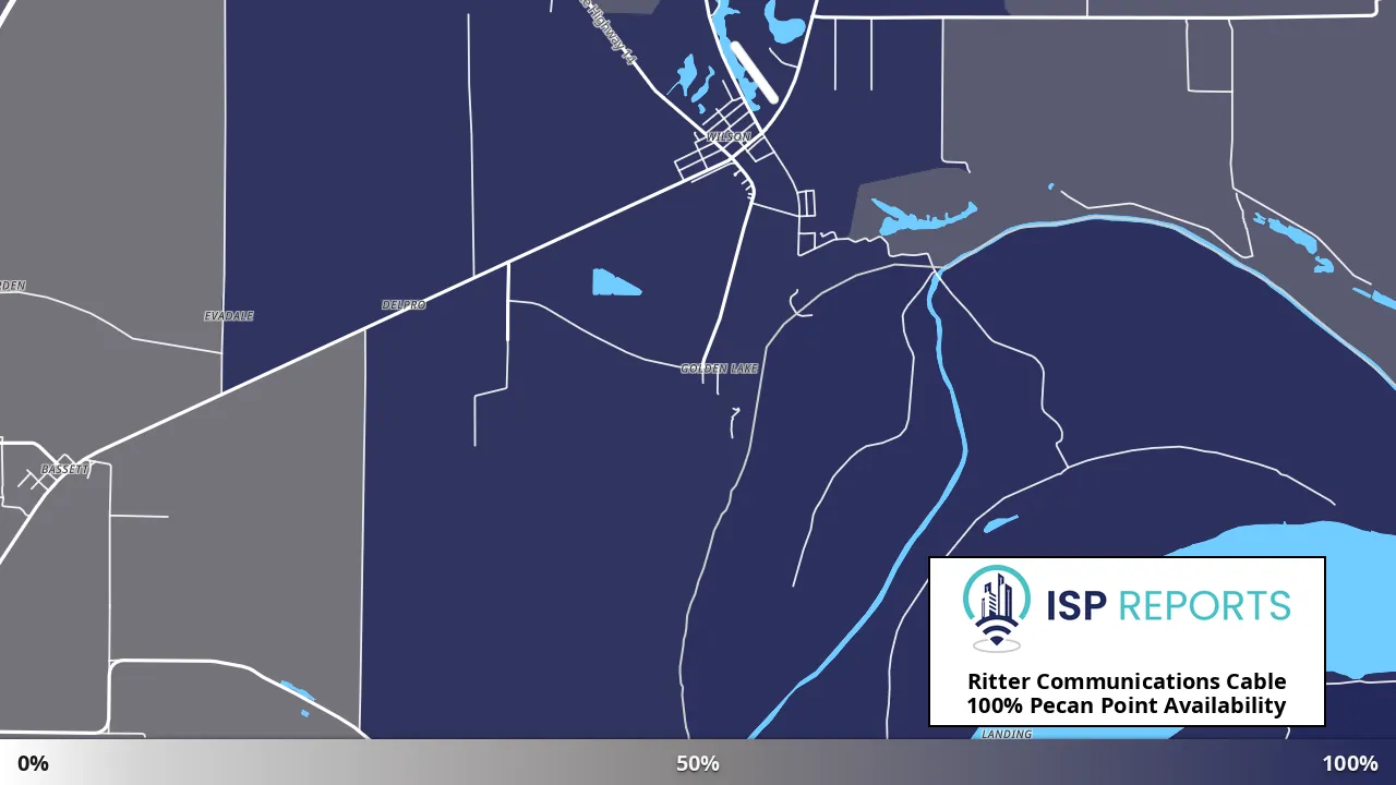 Pecan Point, AR map of internet availability