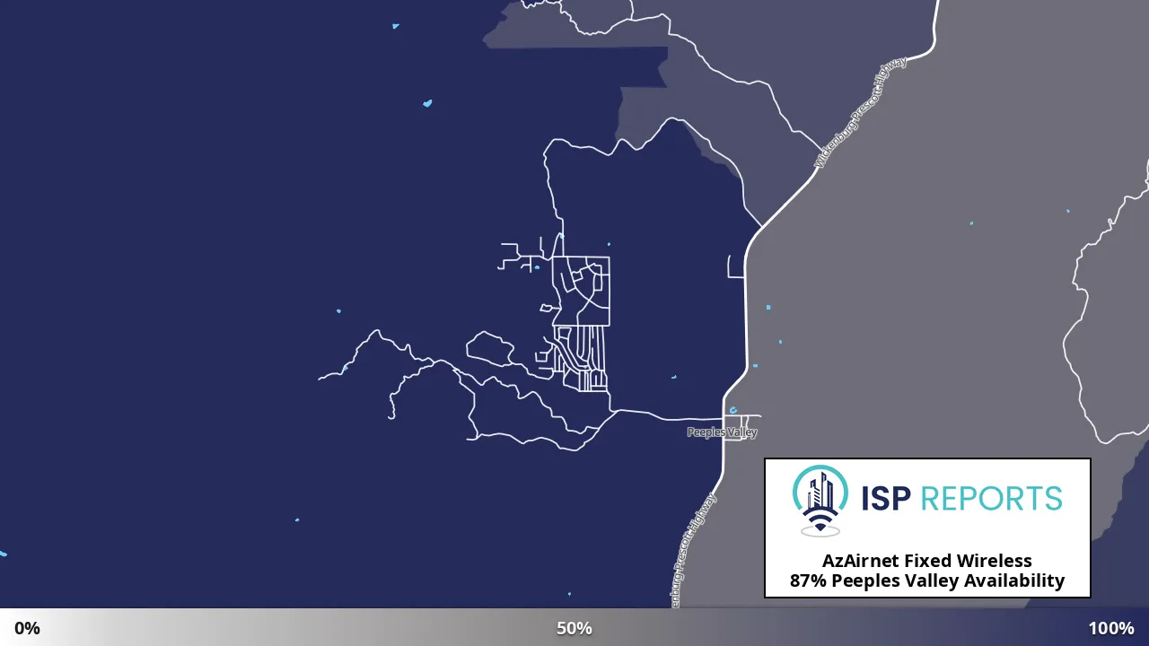 Peeples Valley, AZ map of internet availability