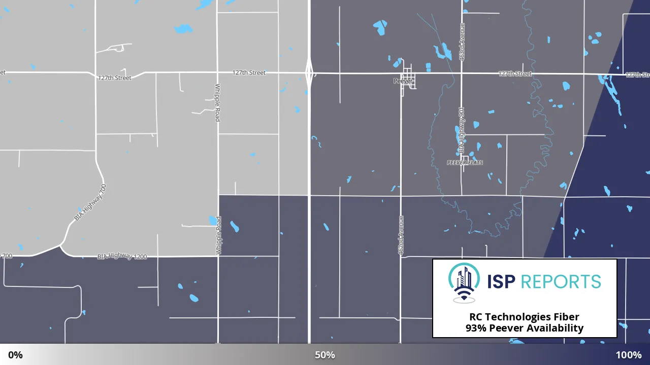 Peever, SD map of internet availability