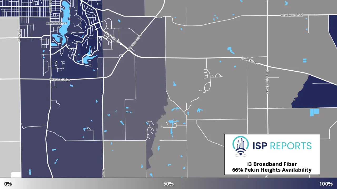 Pekin Heights, IL map of internet availability