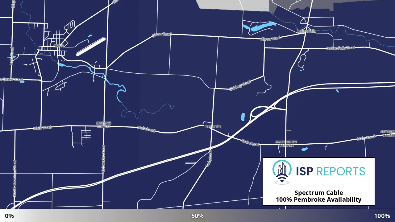 Pembroke, NY map of internet availability