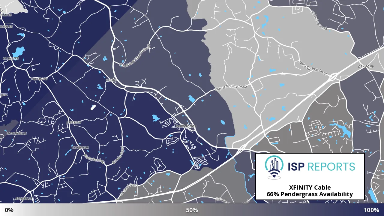 Pendergrass, GA map of internet availability