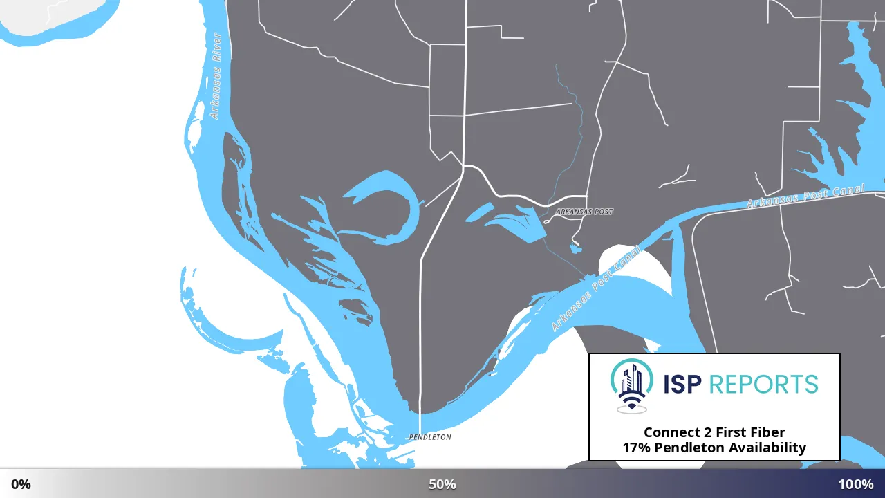 Pendleton, AR map of internet availability