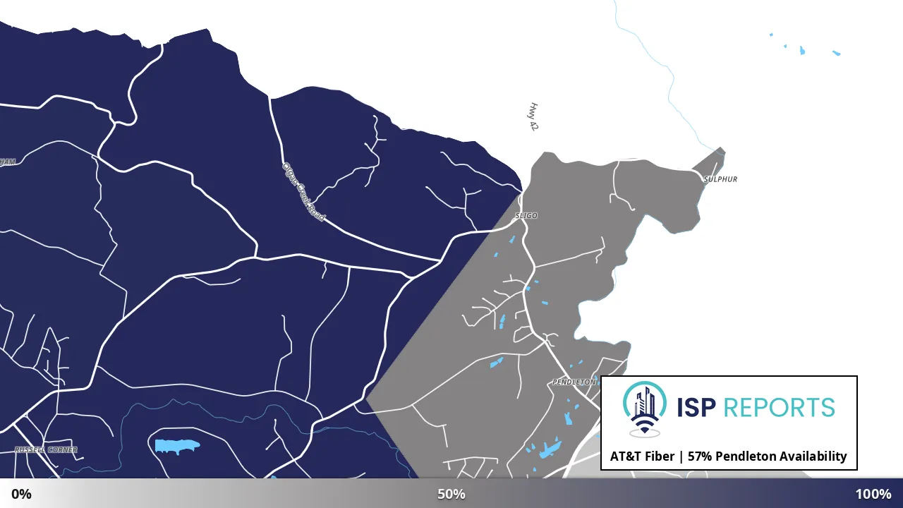 Pendleton, KY map of internet availability