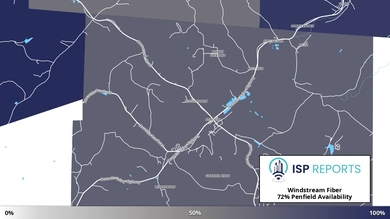 Penfield, PA map of internet availability