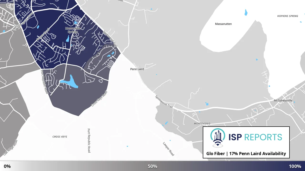 Penn Laird, VA map of internet availability