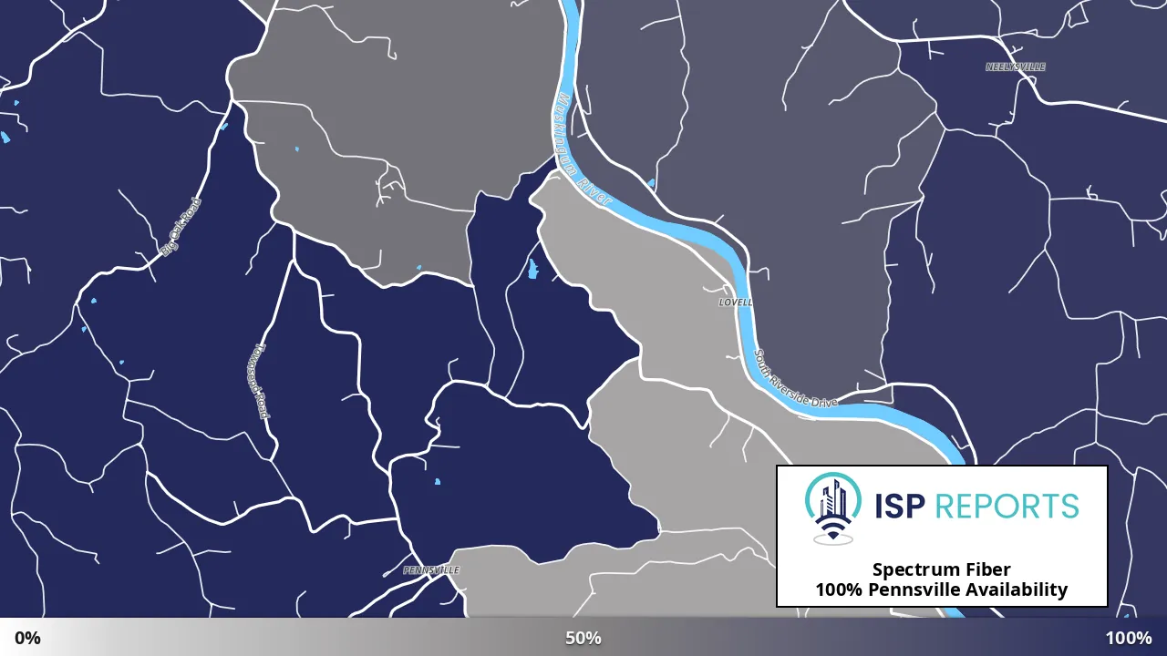 Pennsville, OH map of internet availability