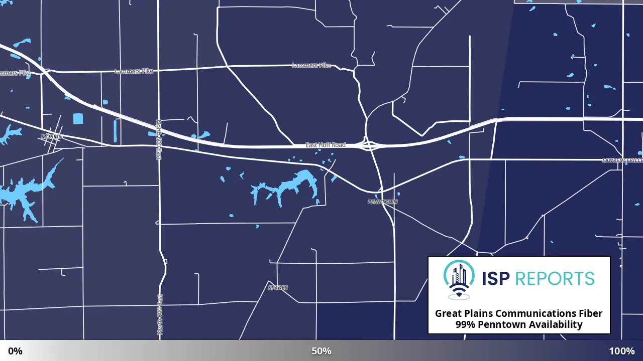 Penntown, IN map of internet availability