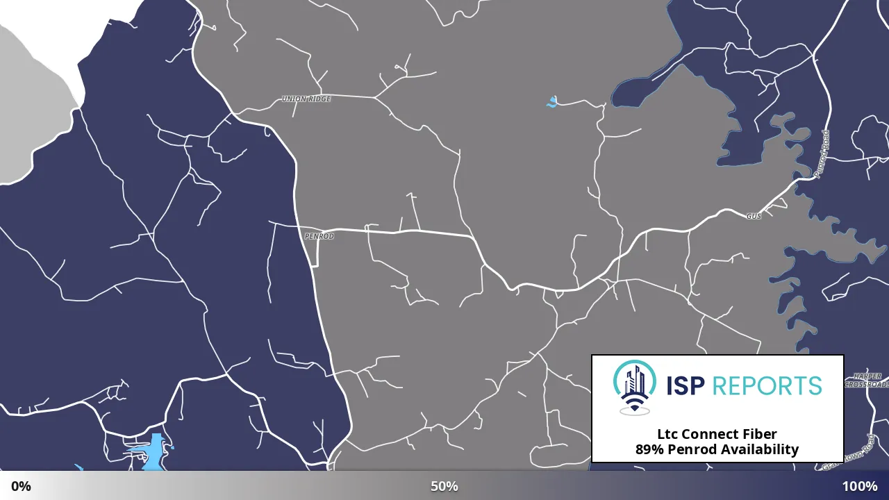 Penrod, KY map of internet availability