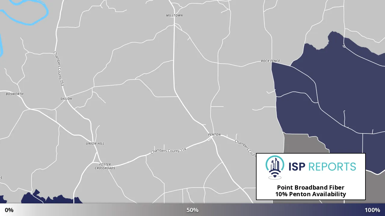 Penton, AL map of internet availability