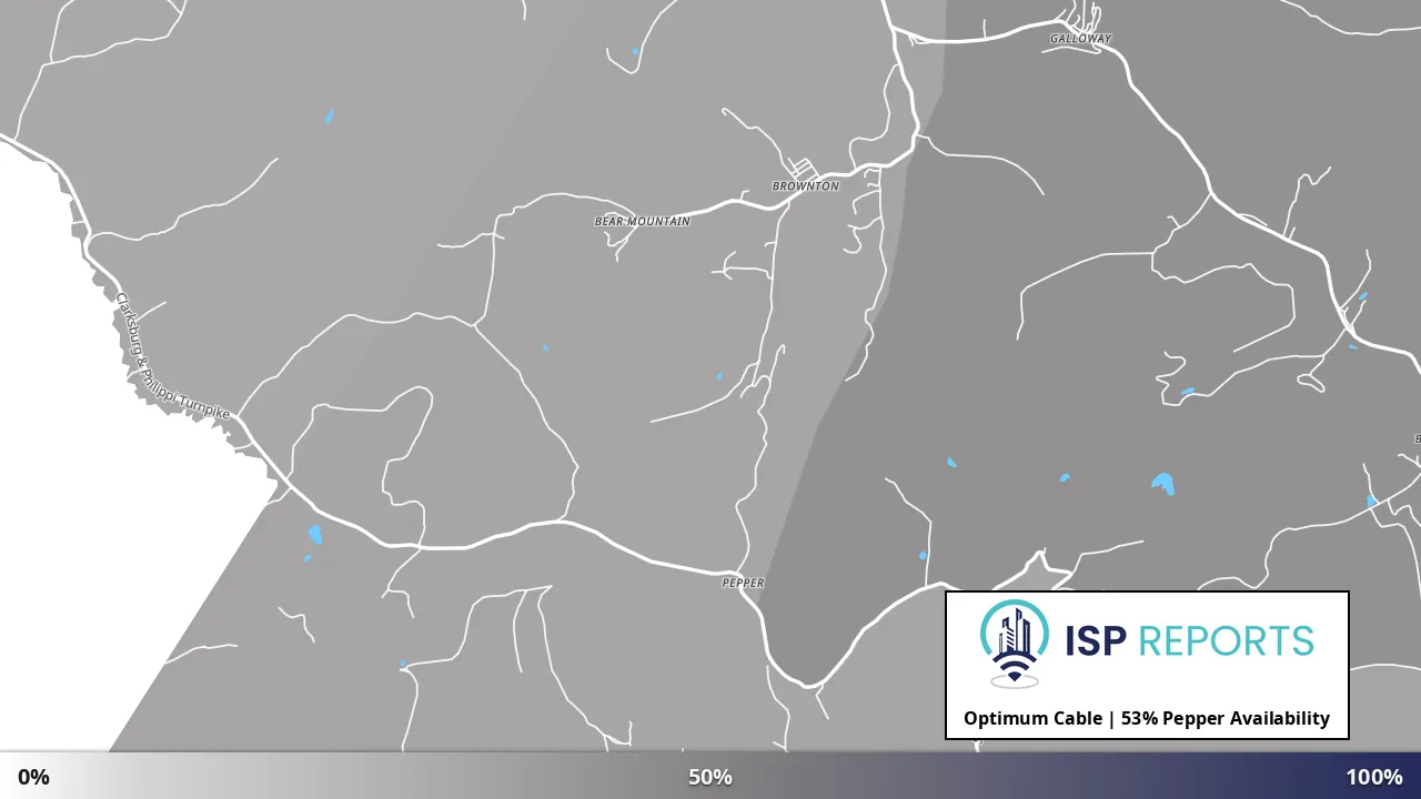 Pepper, WV map of internet availability