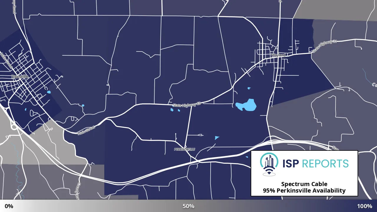 Perkinsville, NY map of internet availability