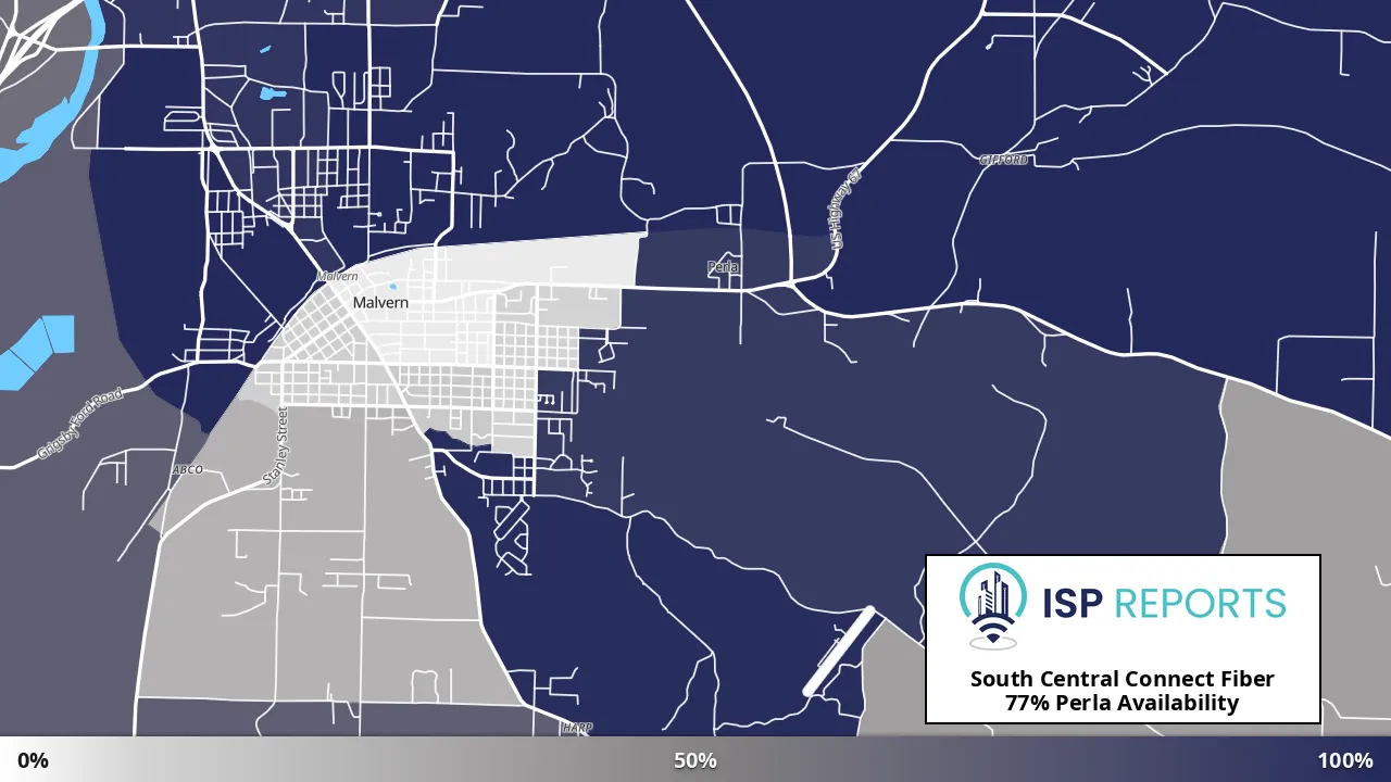 Perla, AR map of internet availability