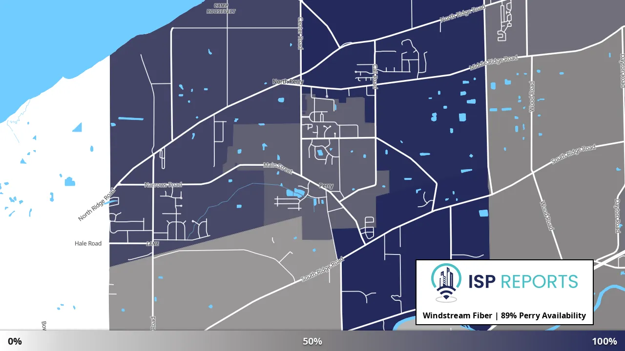 Perry, OH map of internet availability