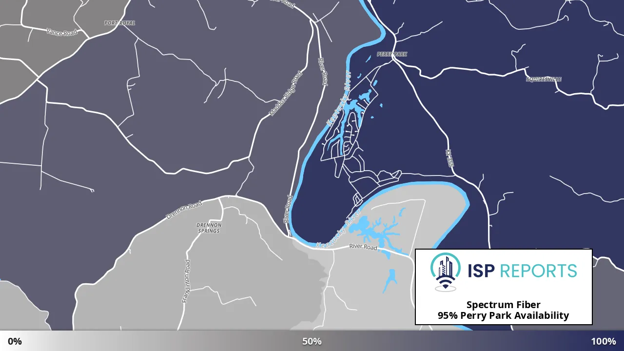 Perry Park, KY map of internet availability