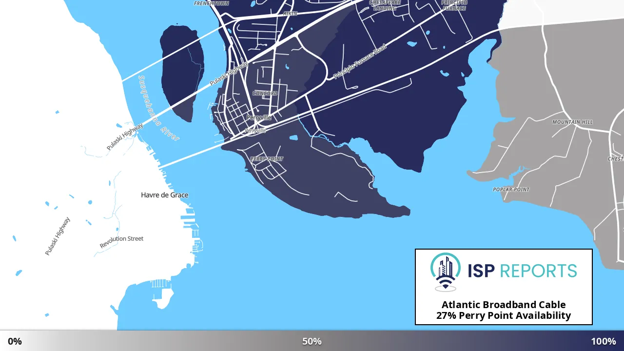 Perry Point, MD map of internet availability