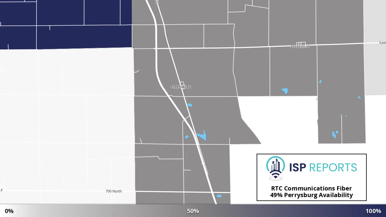 Perrysburg, IN map of internet availability