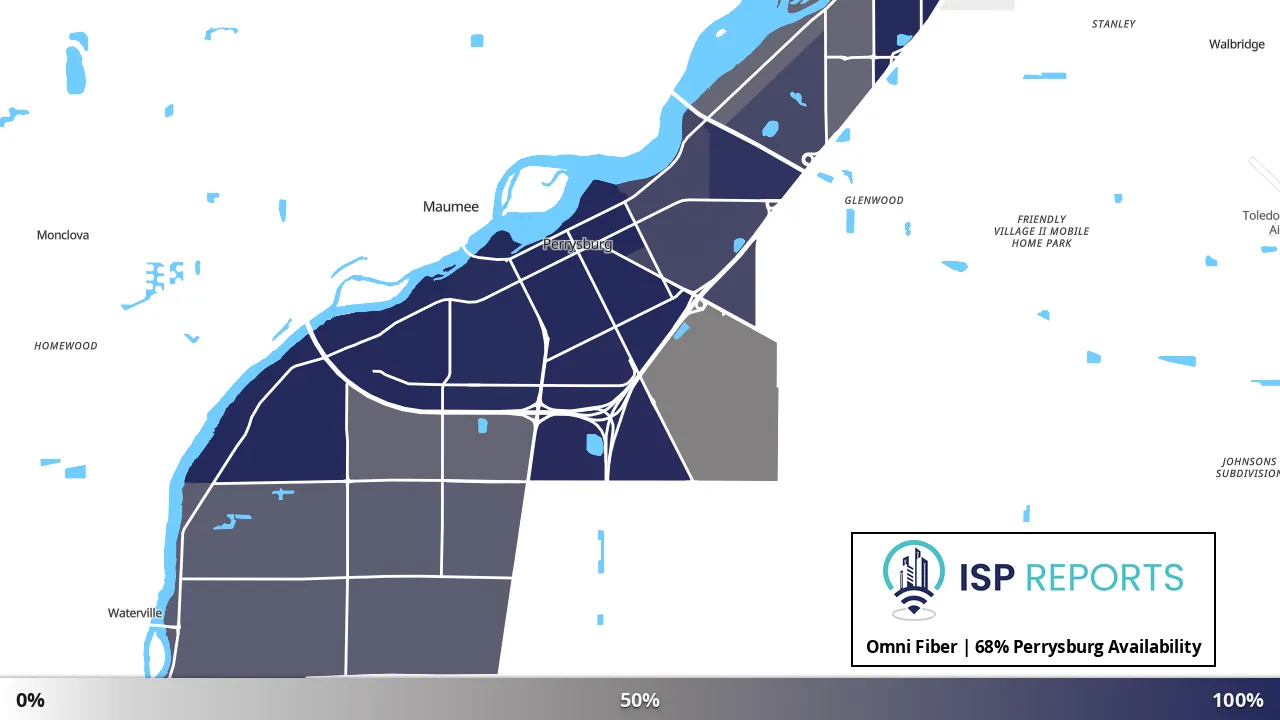 Perrysburg, OH map of internet availability